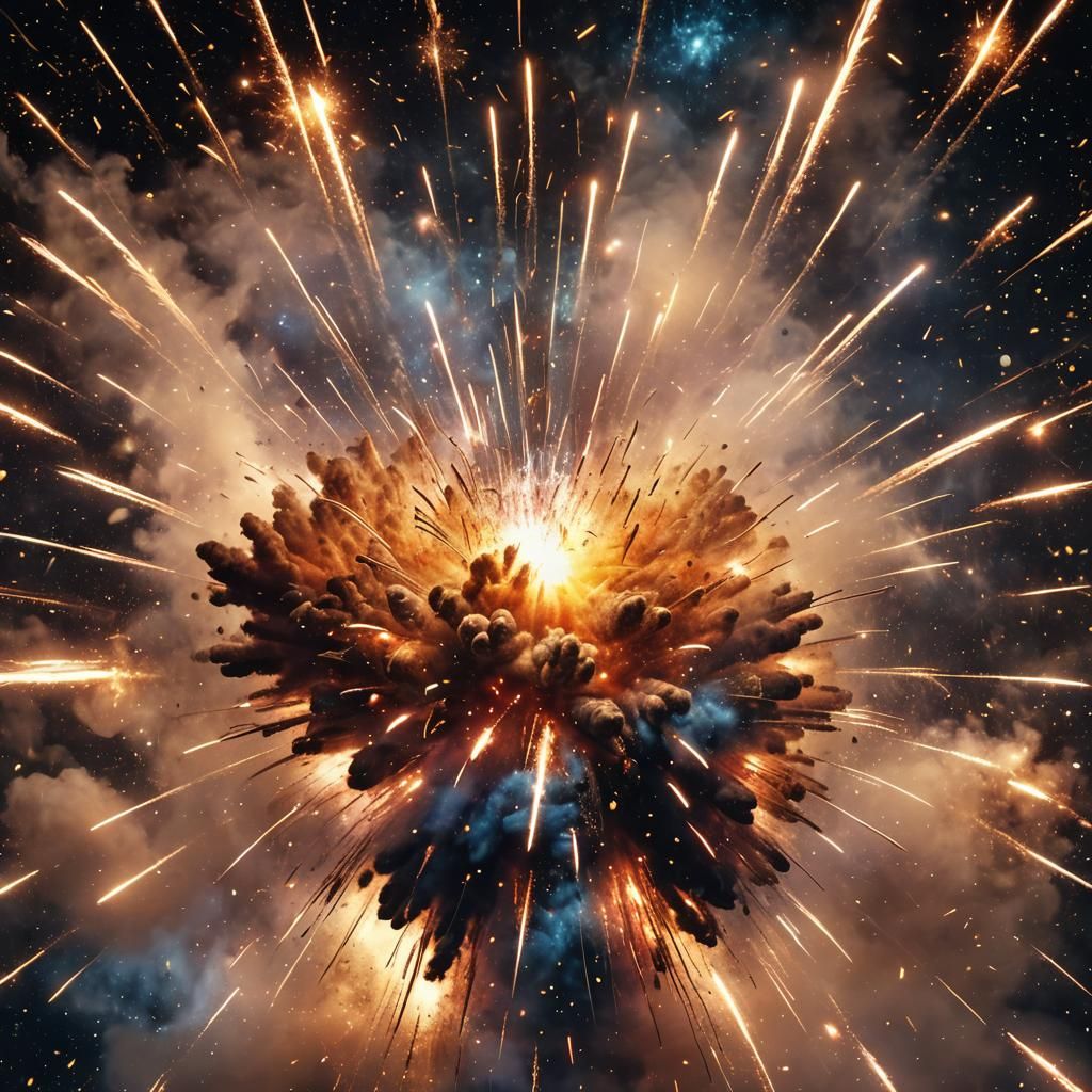 Galactic Fireworks Display in Cinematic Style