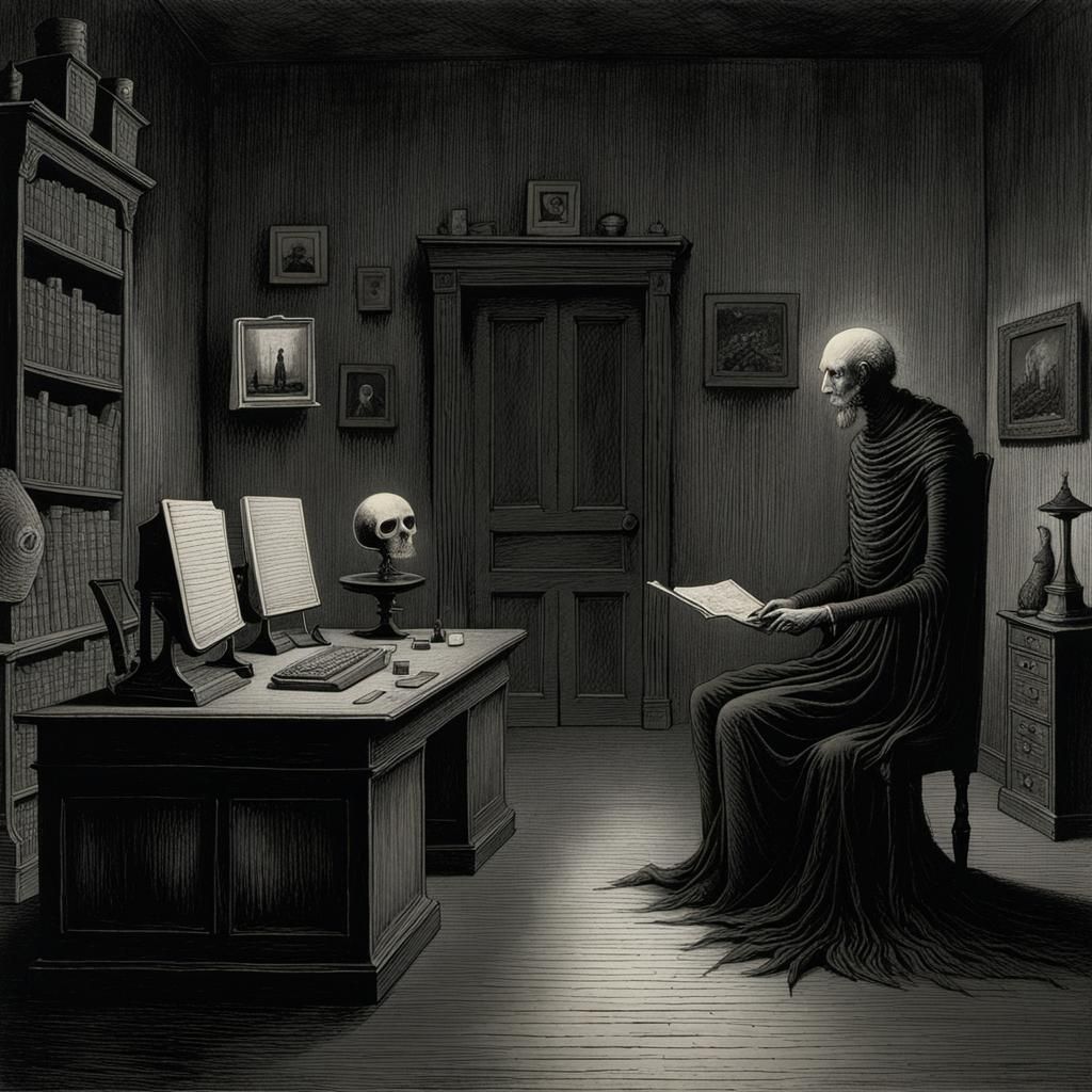 AI Artist's Surreal Office