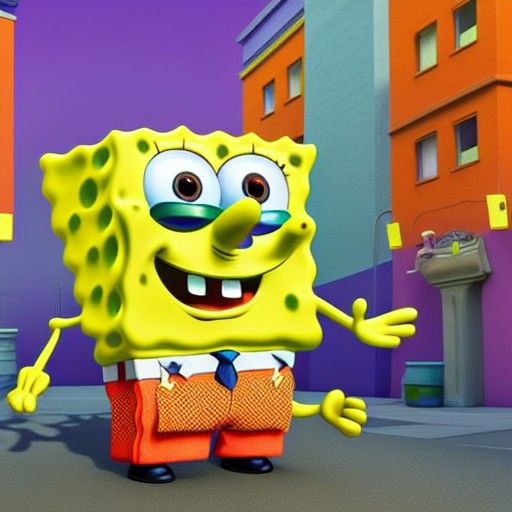 SpongeBob SquarePants in Bright 3D Digital Art