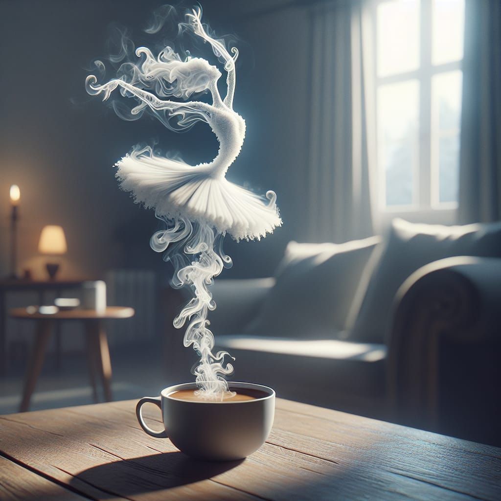 Ballerina in Coffee Steam Dance