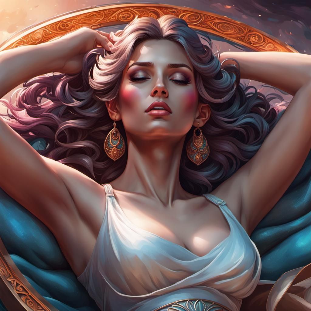 Meditative Portrait in Hyperdetailed Style