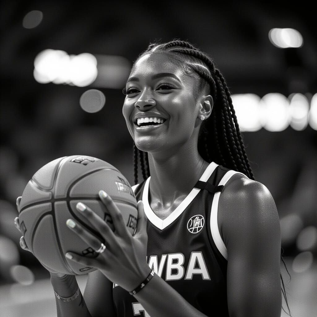 Angel Reese Free Throw: 1920s Style WNBA Portrait