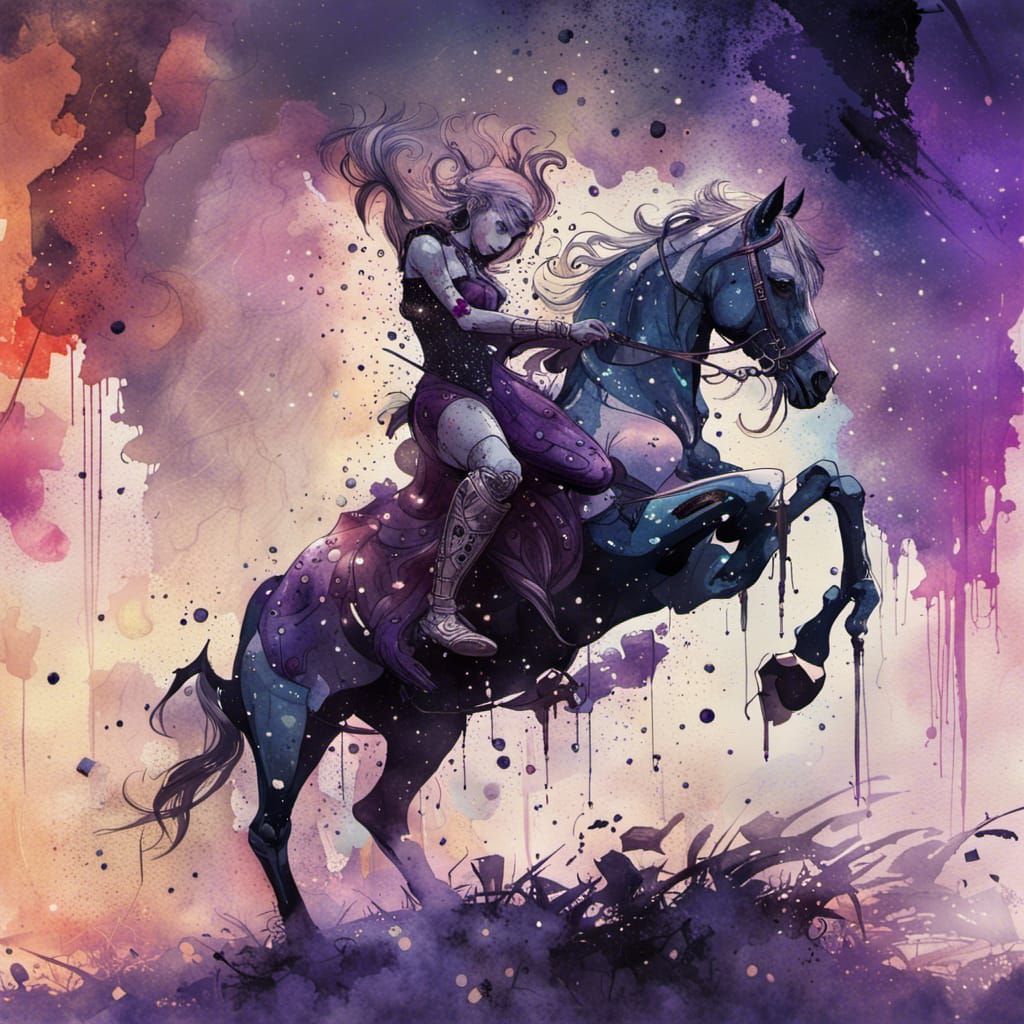 Florence Centaur in Watercolor with Gothic Elements