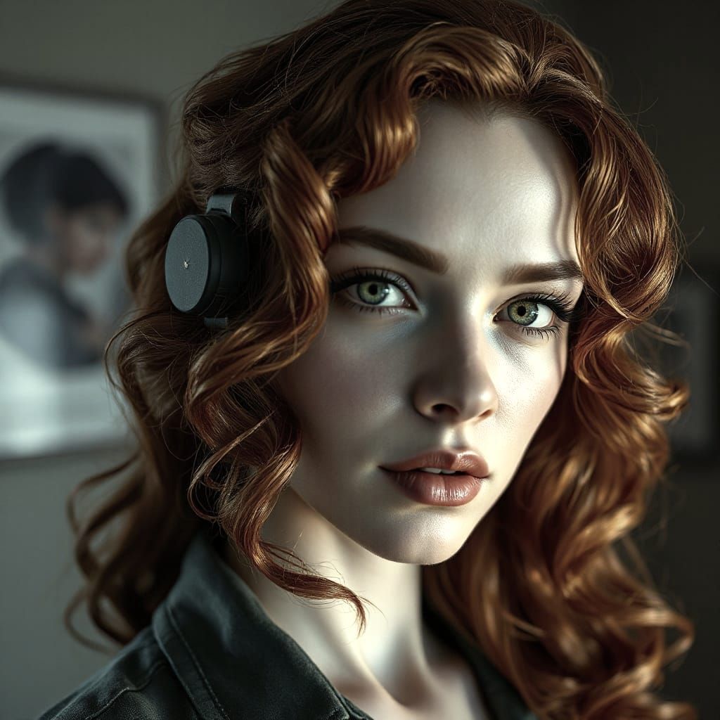 Ethereal Redheaded Beauty in Sci-Fi Elegance