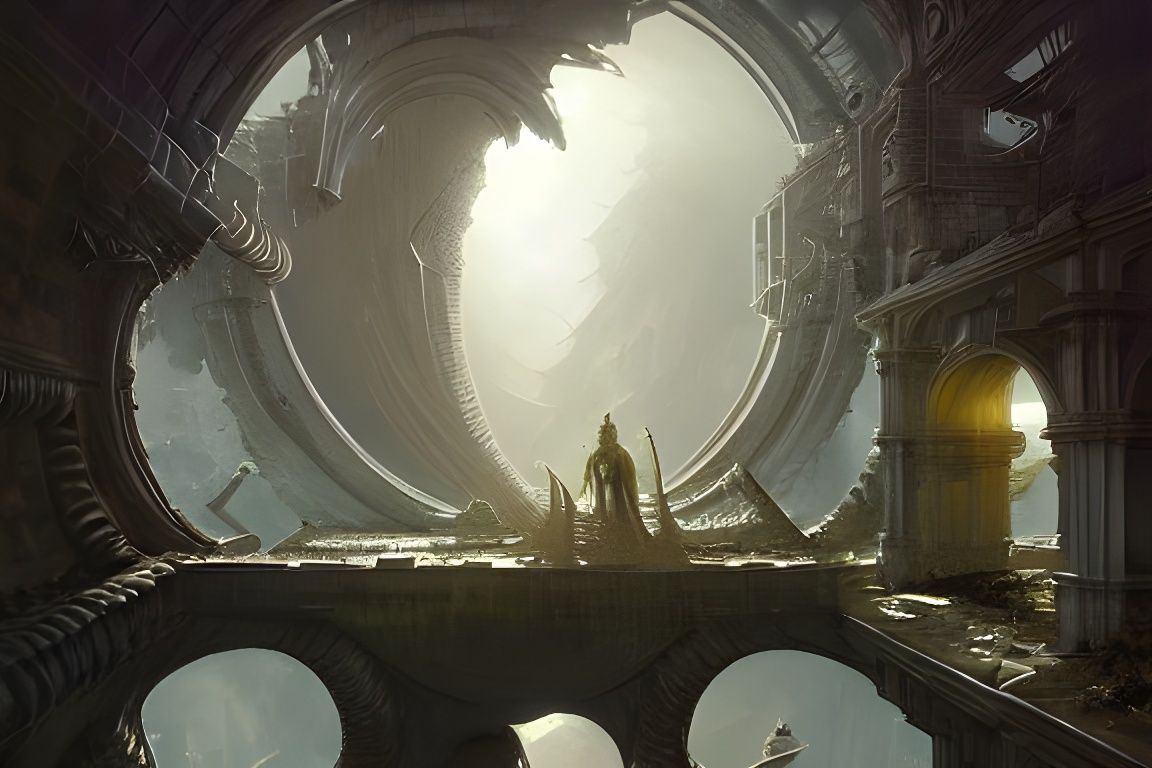 Dark Fantasy Geometric Shapes in Surreal Style