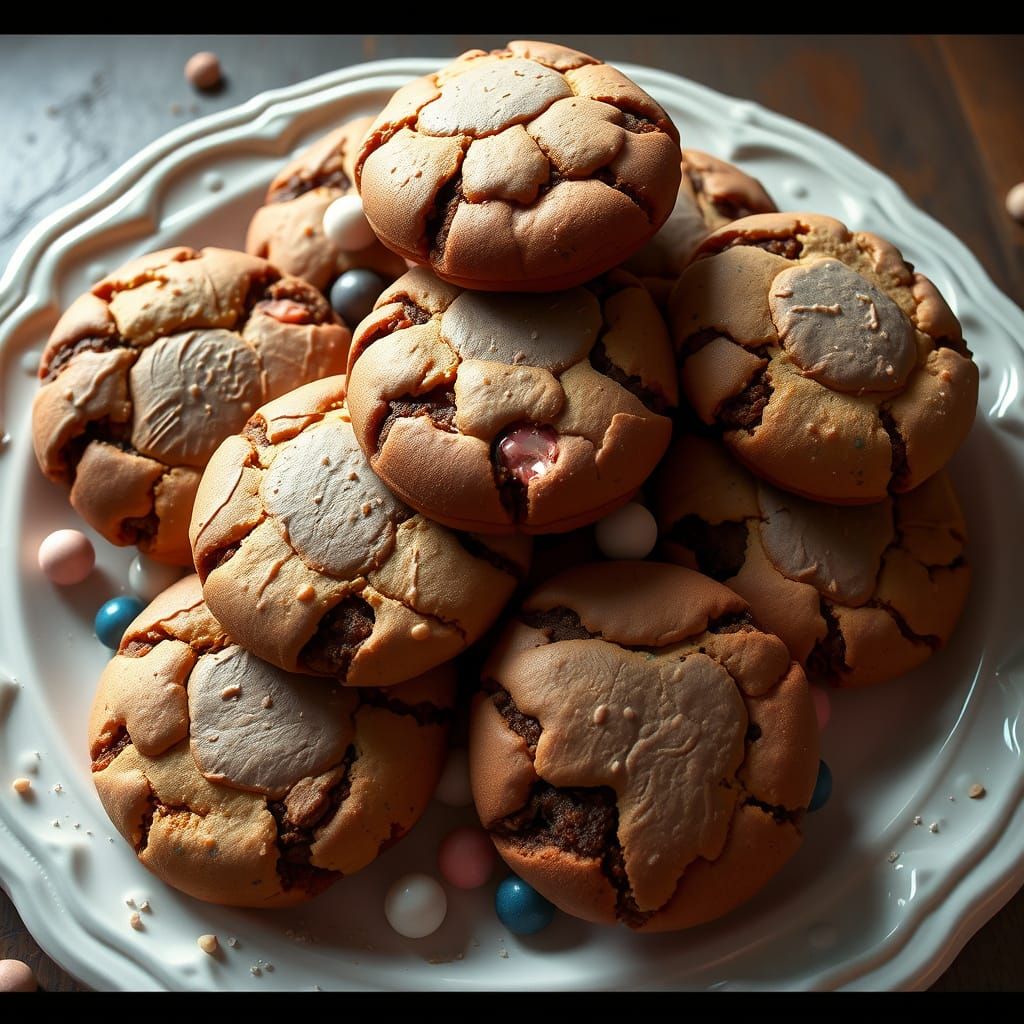 Fantastical Cookies on a Plate in Vivid Color