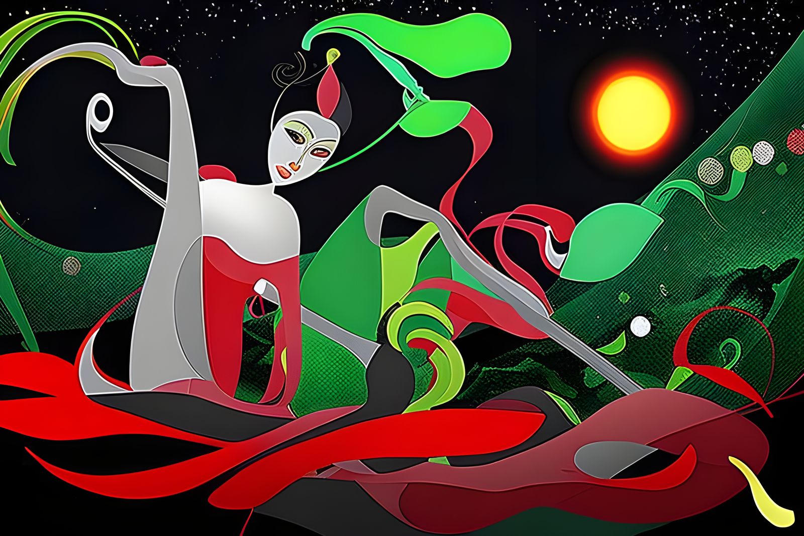 Detailed Hyperreal Painting with Magical Cosmic Particles