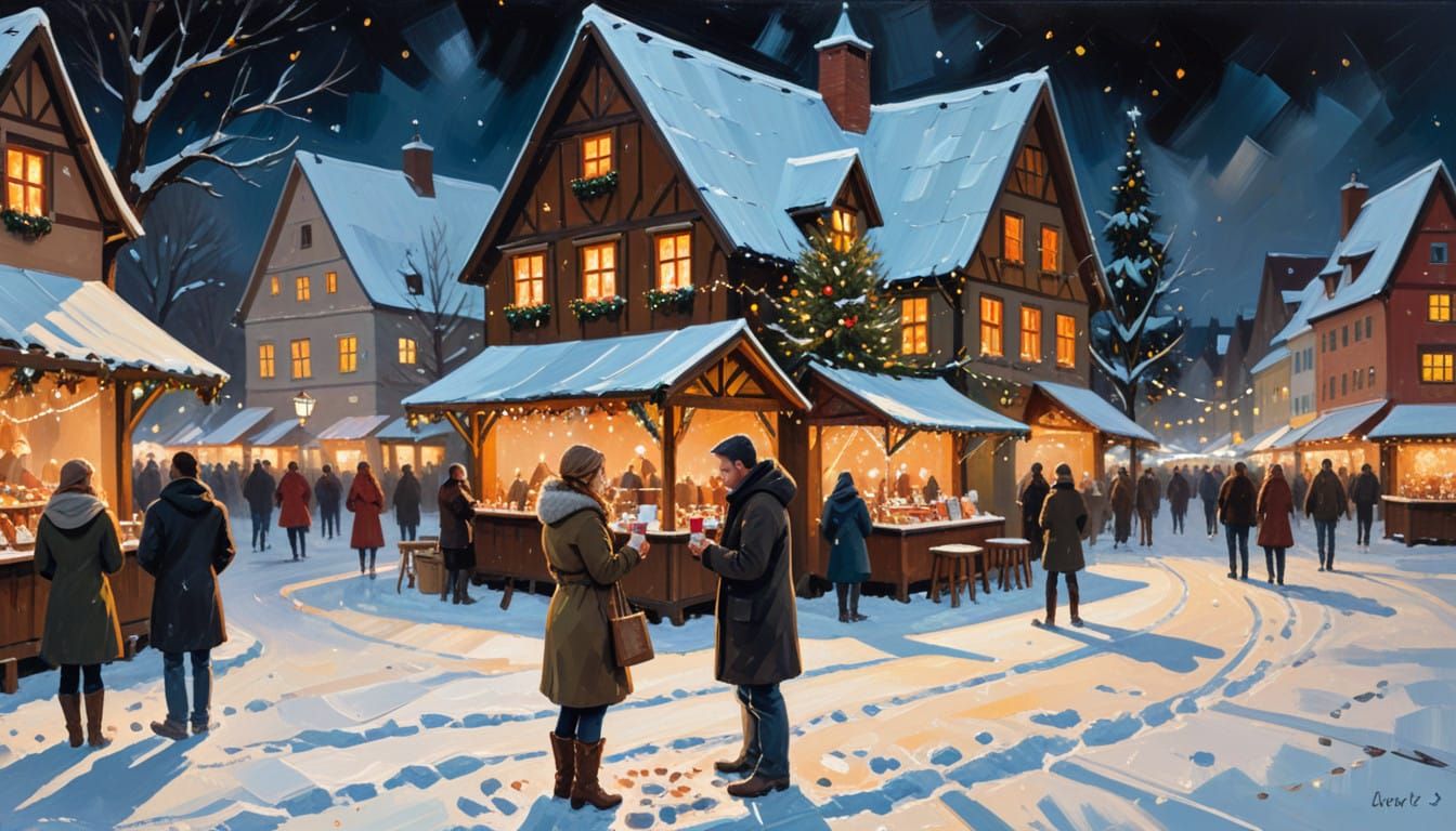 Winter Wonderland Christmas Proposal in Charming German Mark...