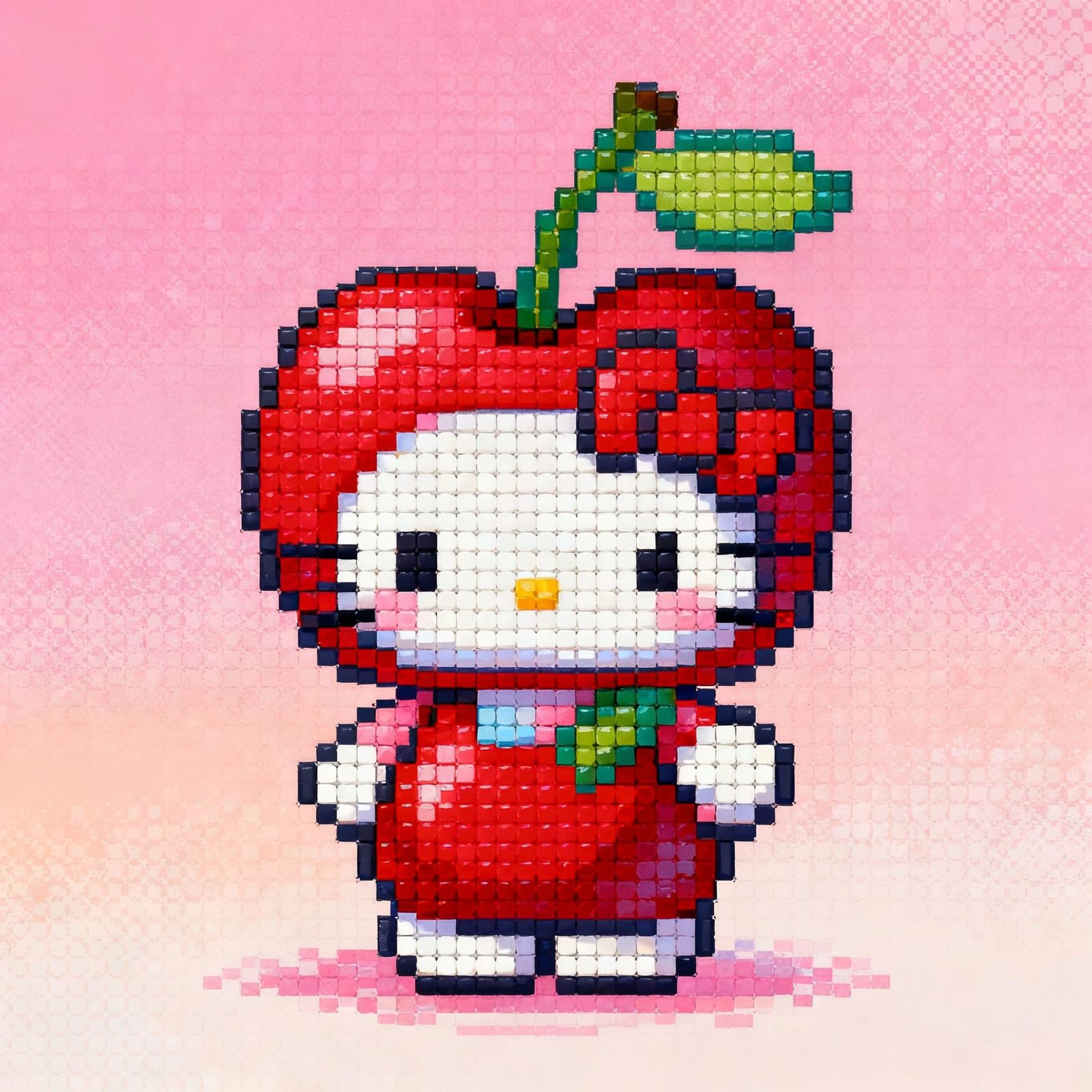 Hello Kitty as a Cherry Cross-Stitch Pattern