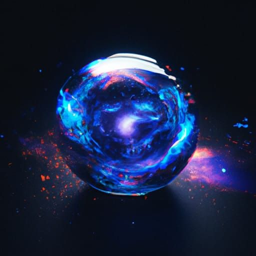 Cosmic Glass Orb: Photorealistic Space Still Life