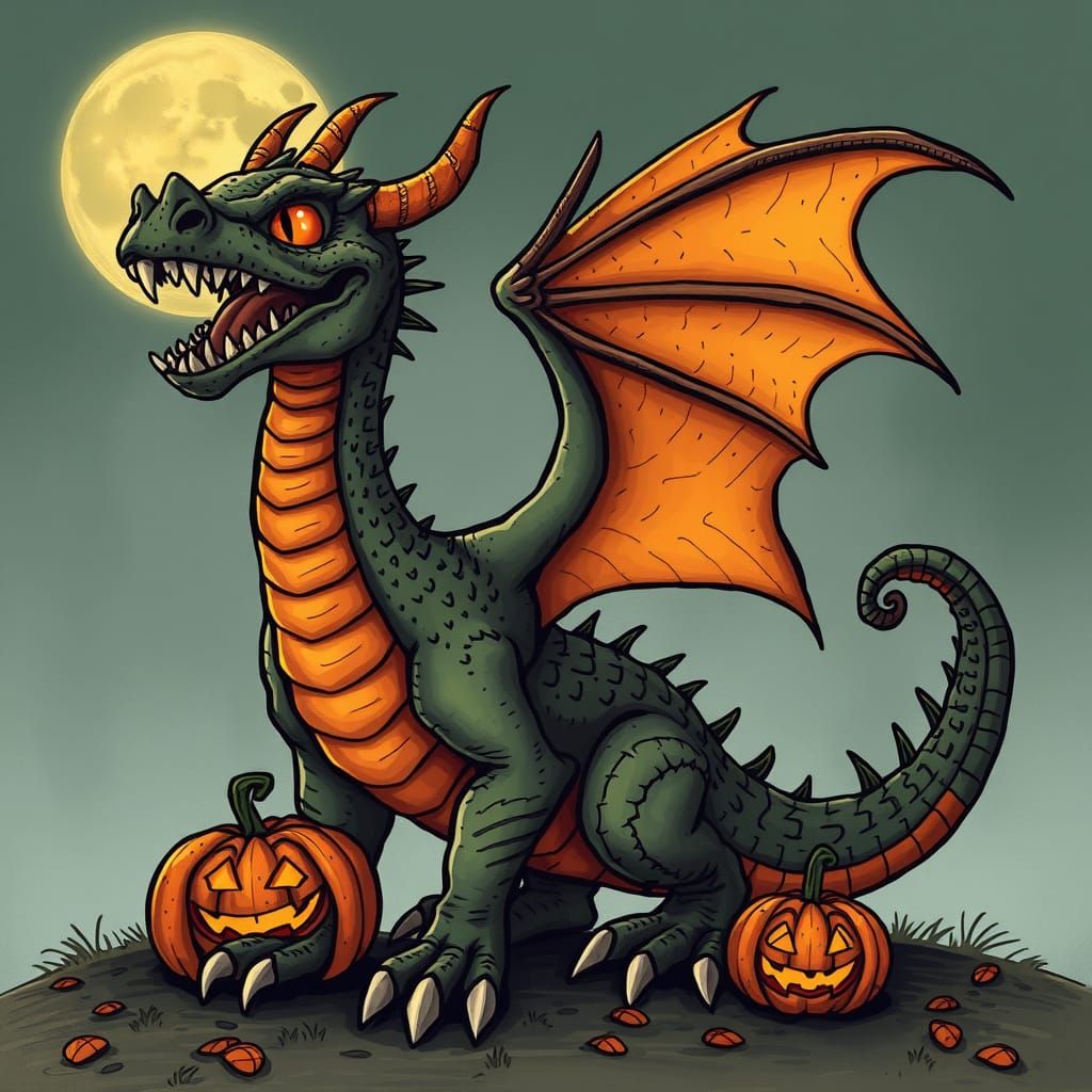 A Majestic Halloween Dragon