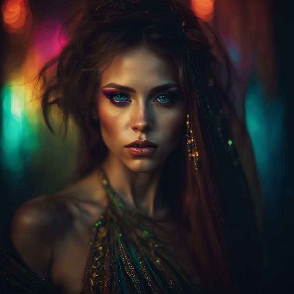 Primal Princess Portrait in Cyberpunk Style