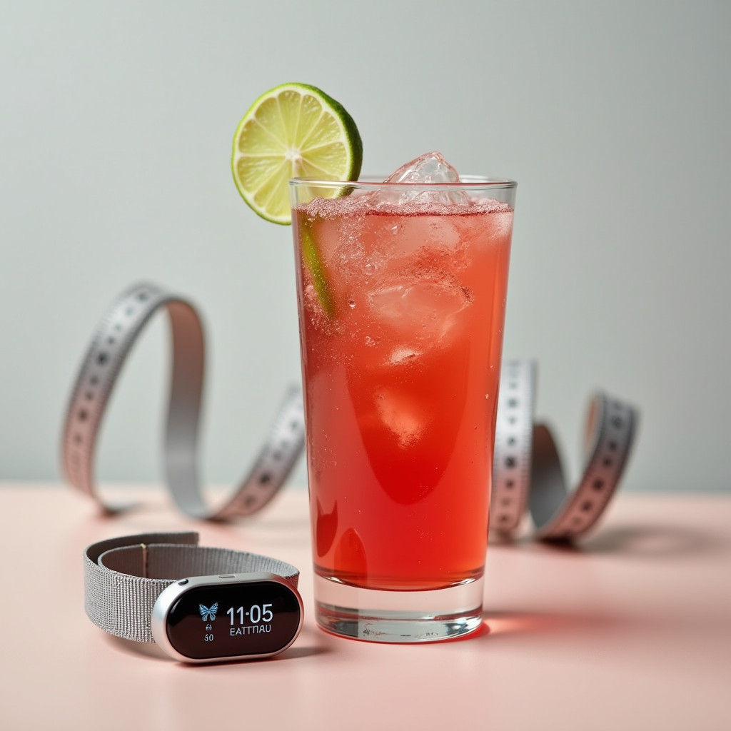 Refreshing Red Tonic Water with Fitness Tracker