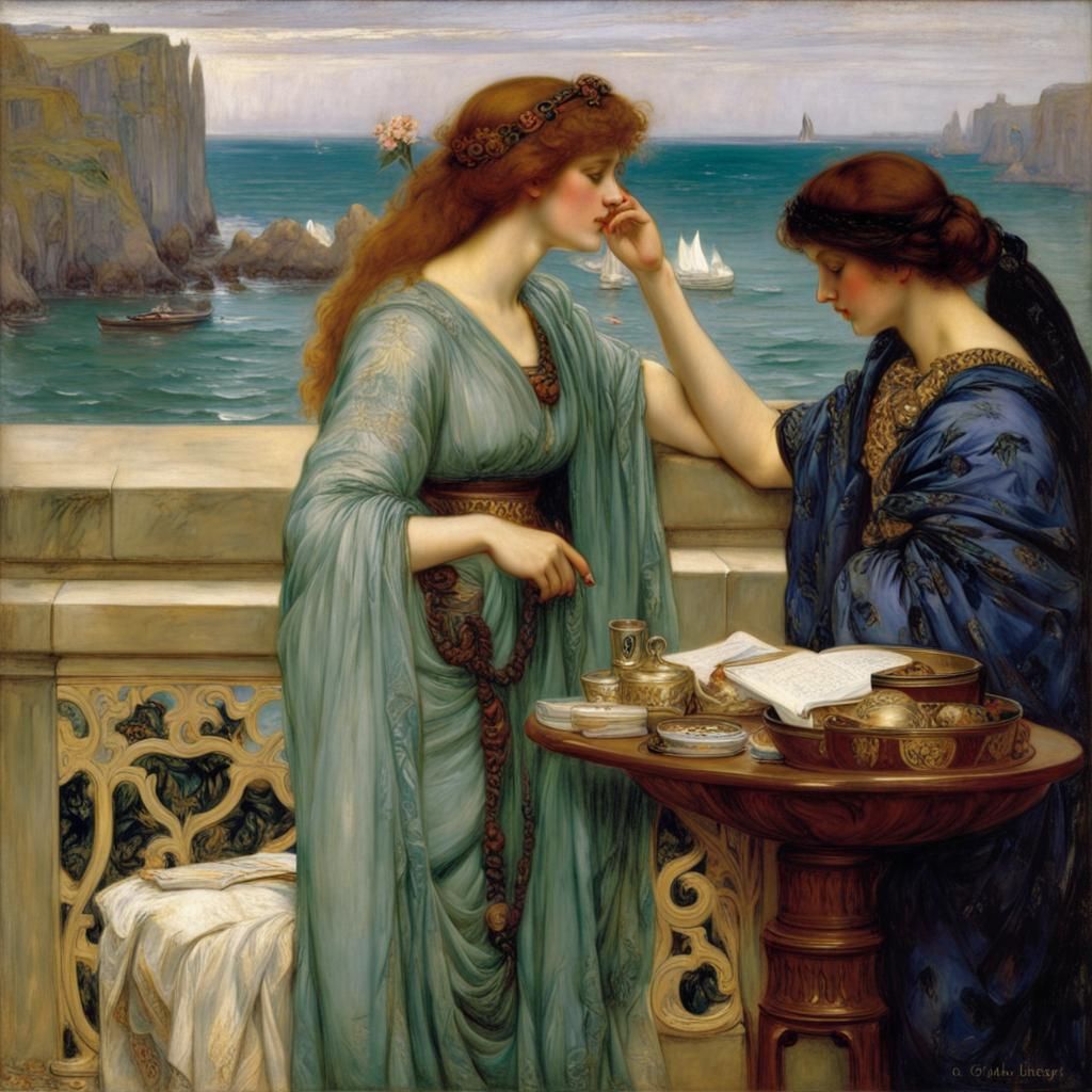 Classical Figures in Pre-Raphaelite Style