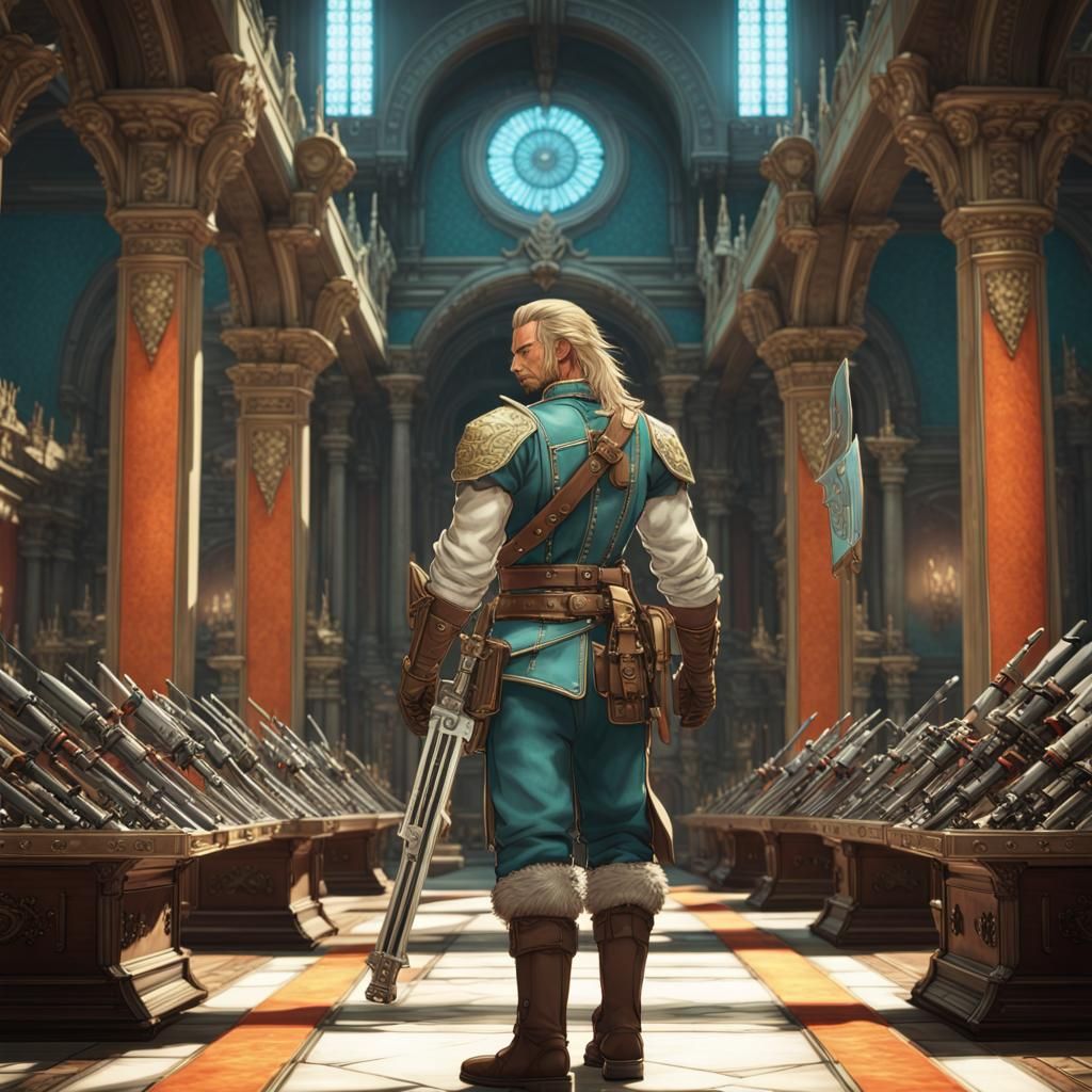 Captain Basch Inspects Weapons: Hyperdetailed Concept Art