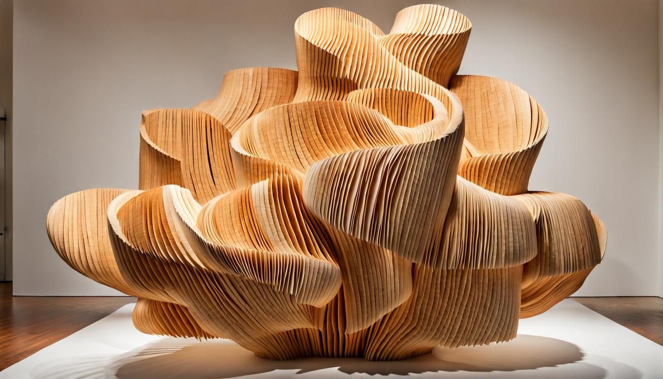 Abstract Wood Shaving Sculpture