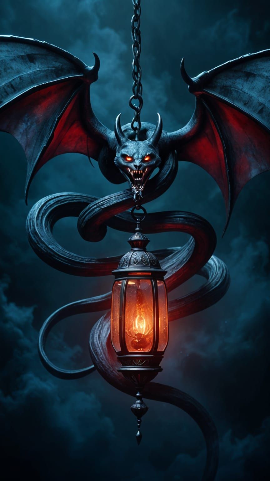 Ornate Lantern of Lost Souls in Dark Garden