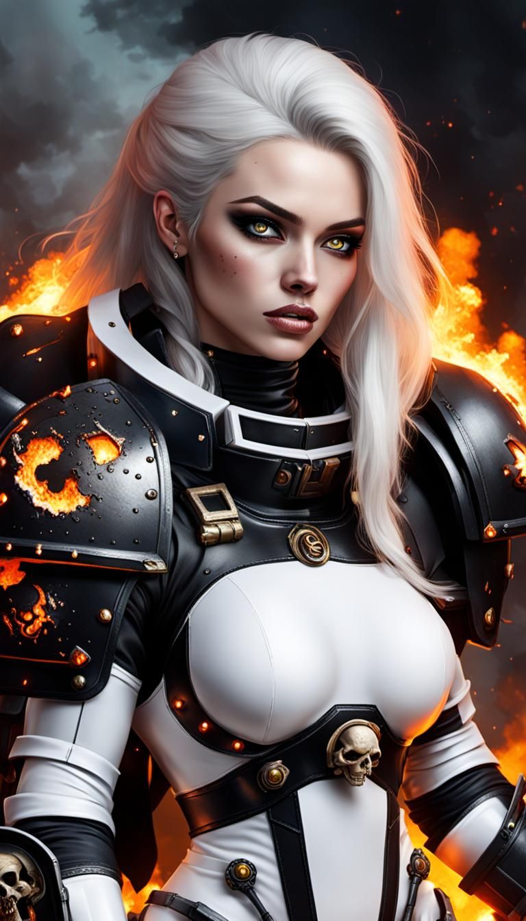 Gorgeous Space Marine with Flaming Sword