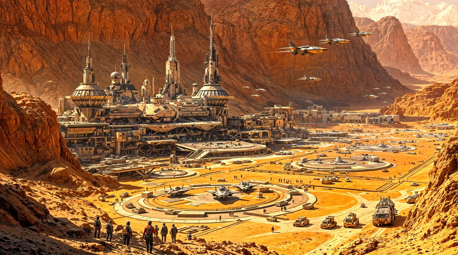 Futuristic Desert Space Combat Base
