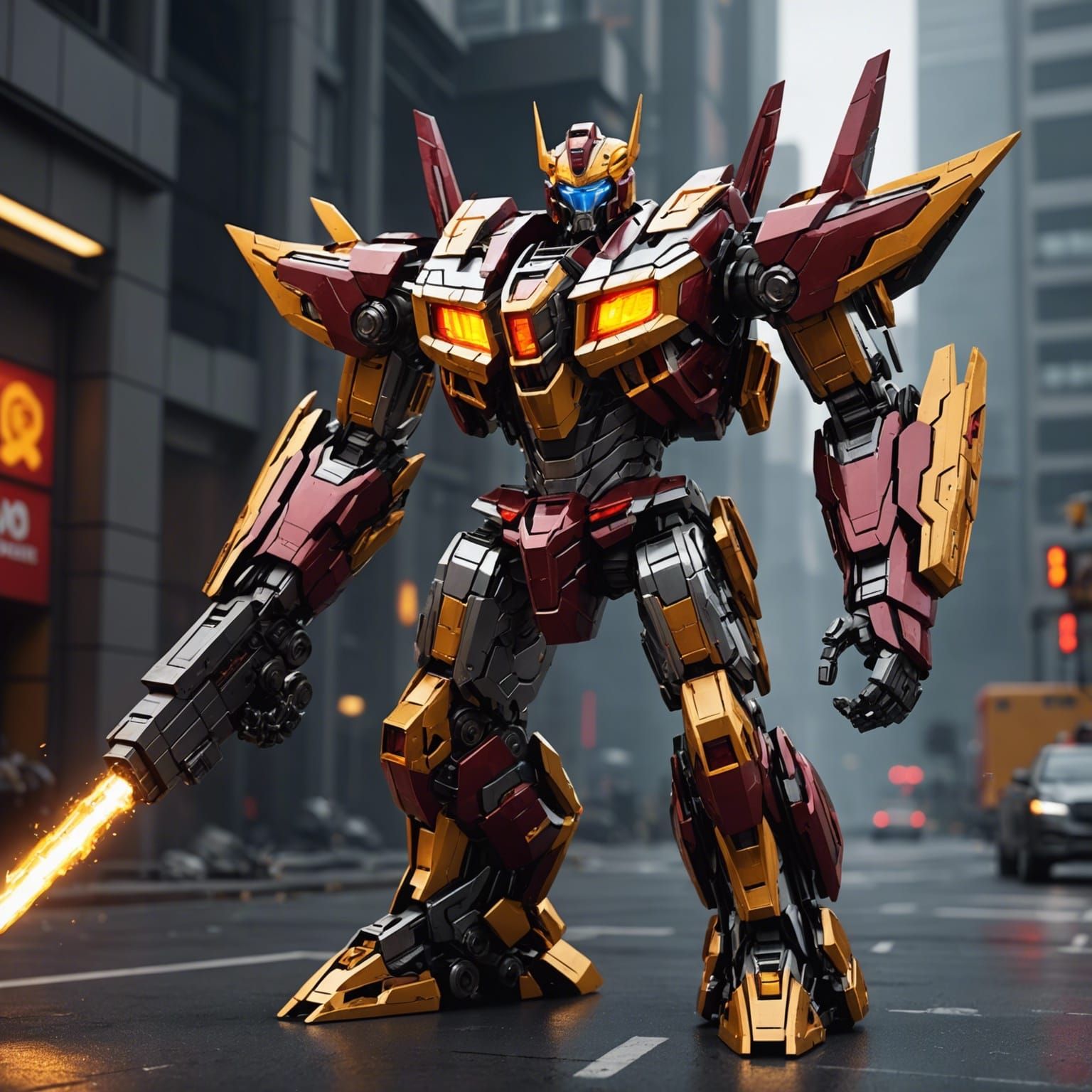 Rodimus Prime Ascended: Sci-Fi Mech in 8K
