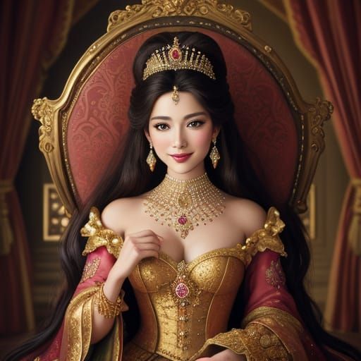 Beautiful Smiling Princess Portrait Hyperrealistic