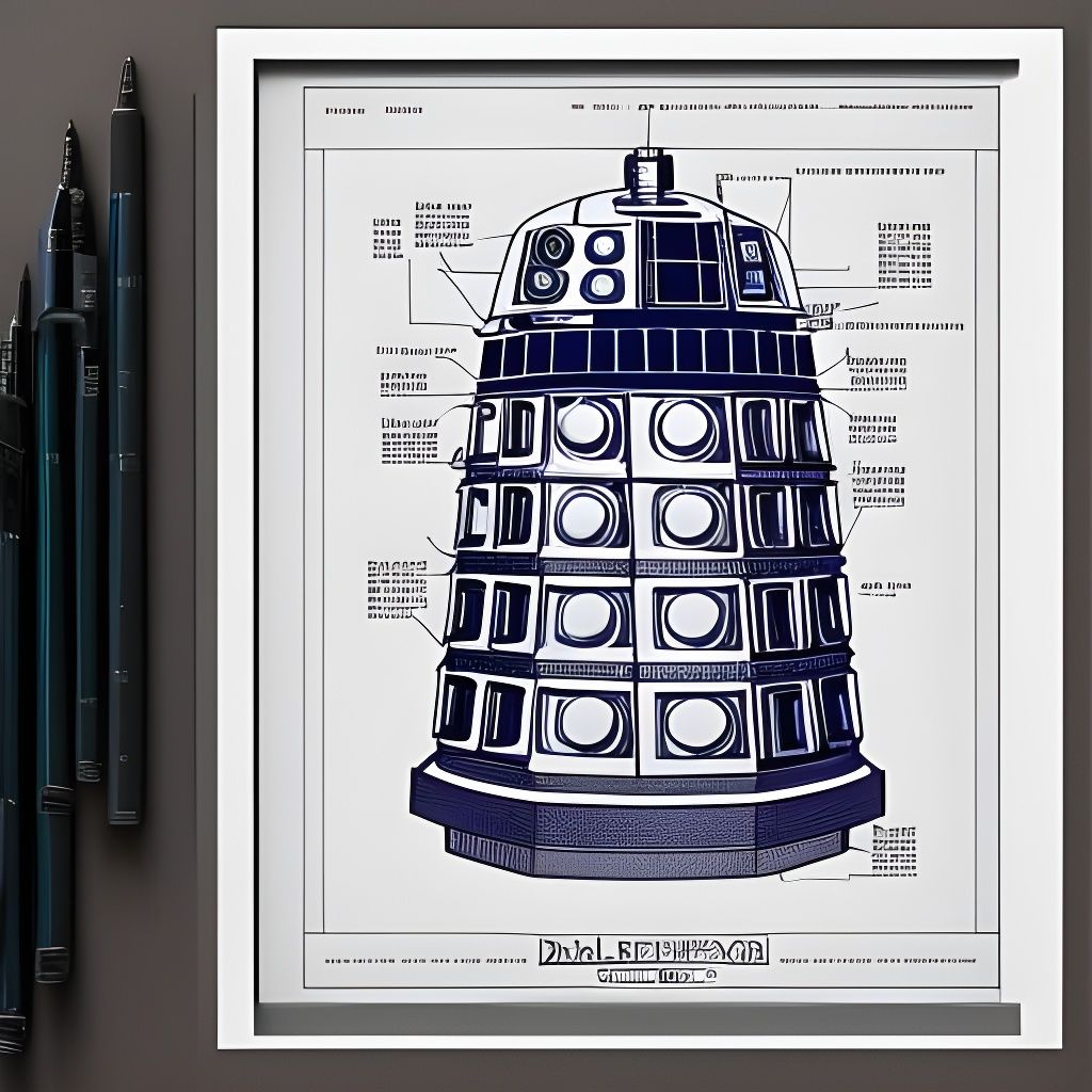 Dalek Blueprint: Detailed Technical Drawing