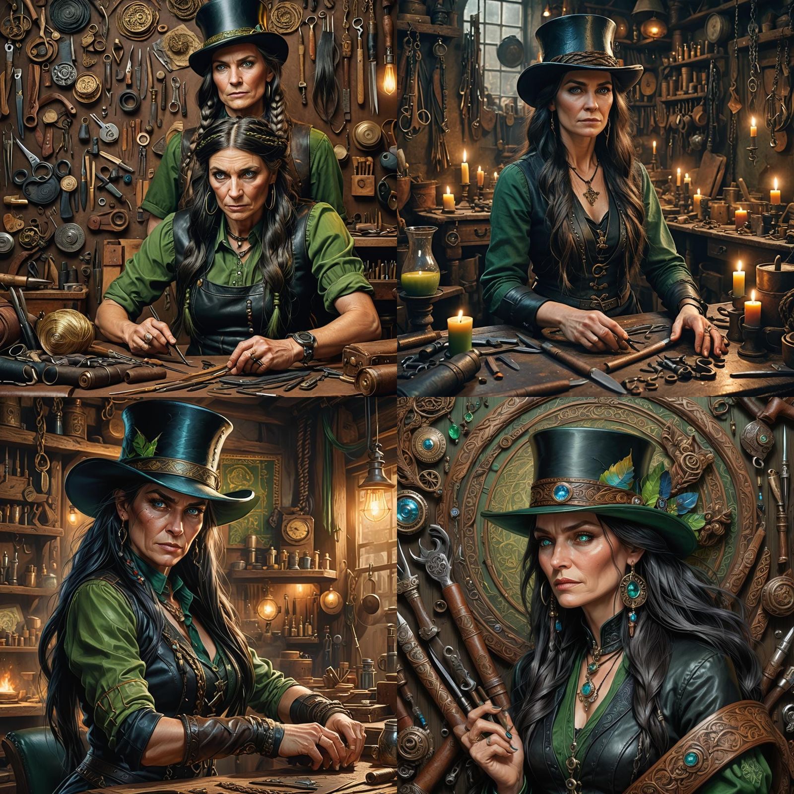 Fierce Leather Crafter in Detailed Fantasy Art