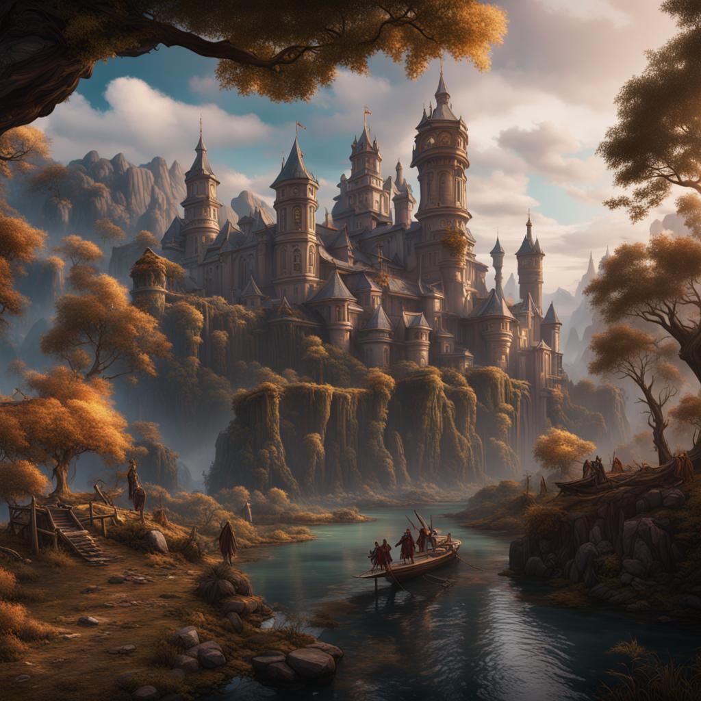 Fantastical Matte Painting of Kingston in Deep Color