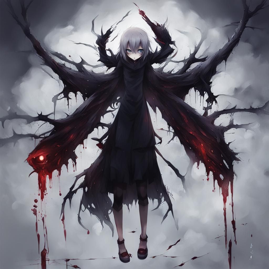 Scary Figure in Anime Key Visual Style