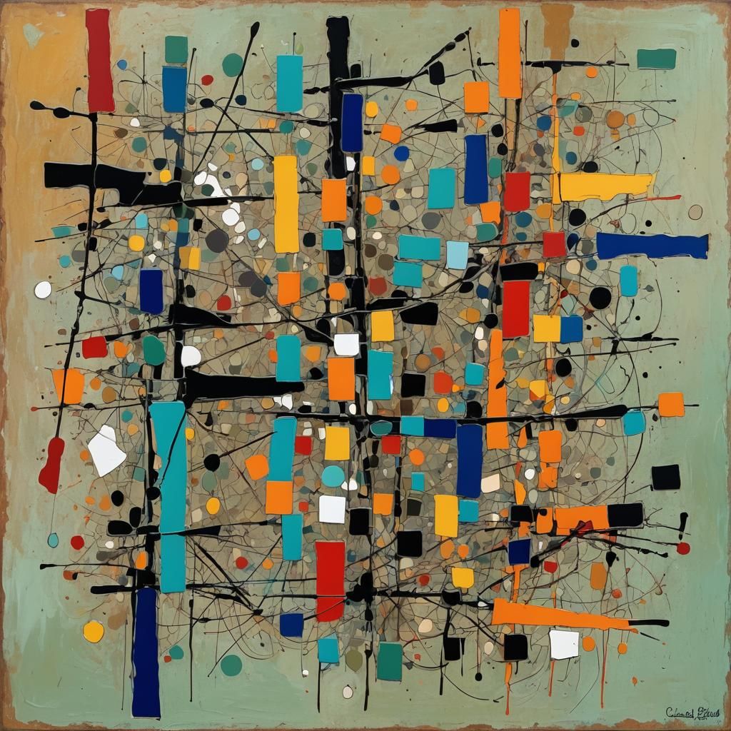 Abstract Word Art: "Grammar" in Complementary Colors