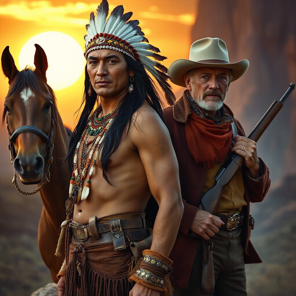 Winnetou, the noble Apache chief, and Old Shatterhand