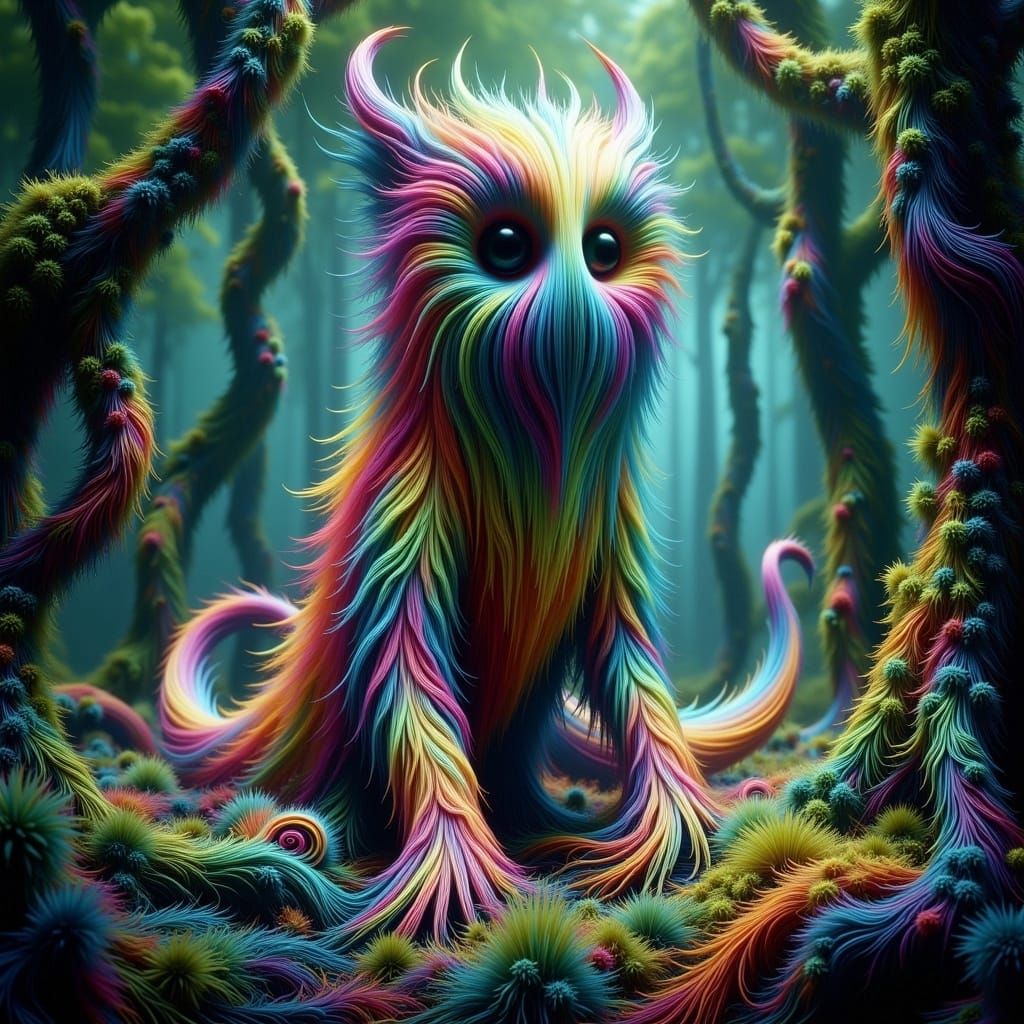 Iridescent Luck Dragon in Mystical Forest