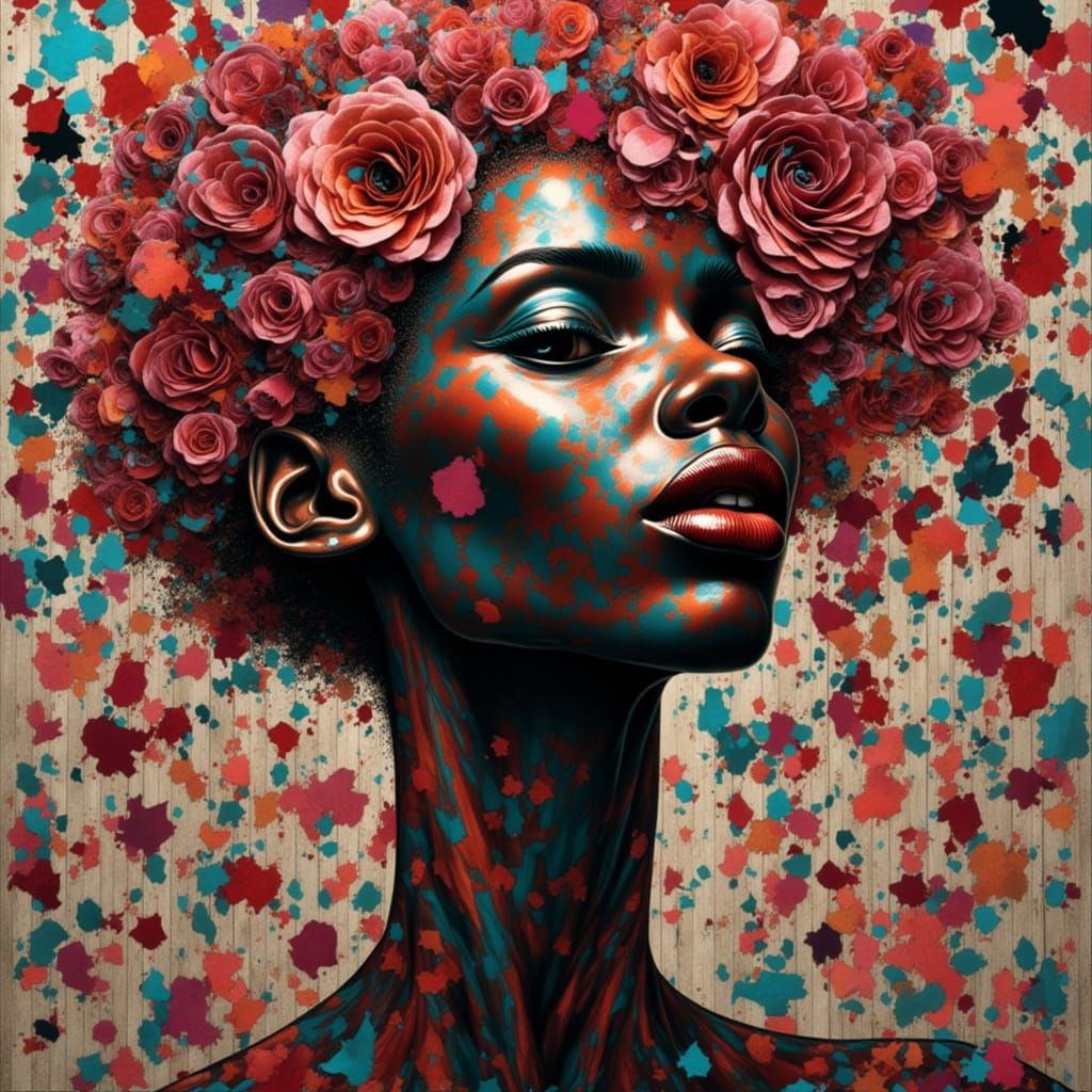 Surreal Expressionistic Portrait of a Black Woman