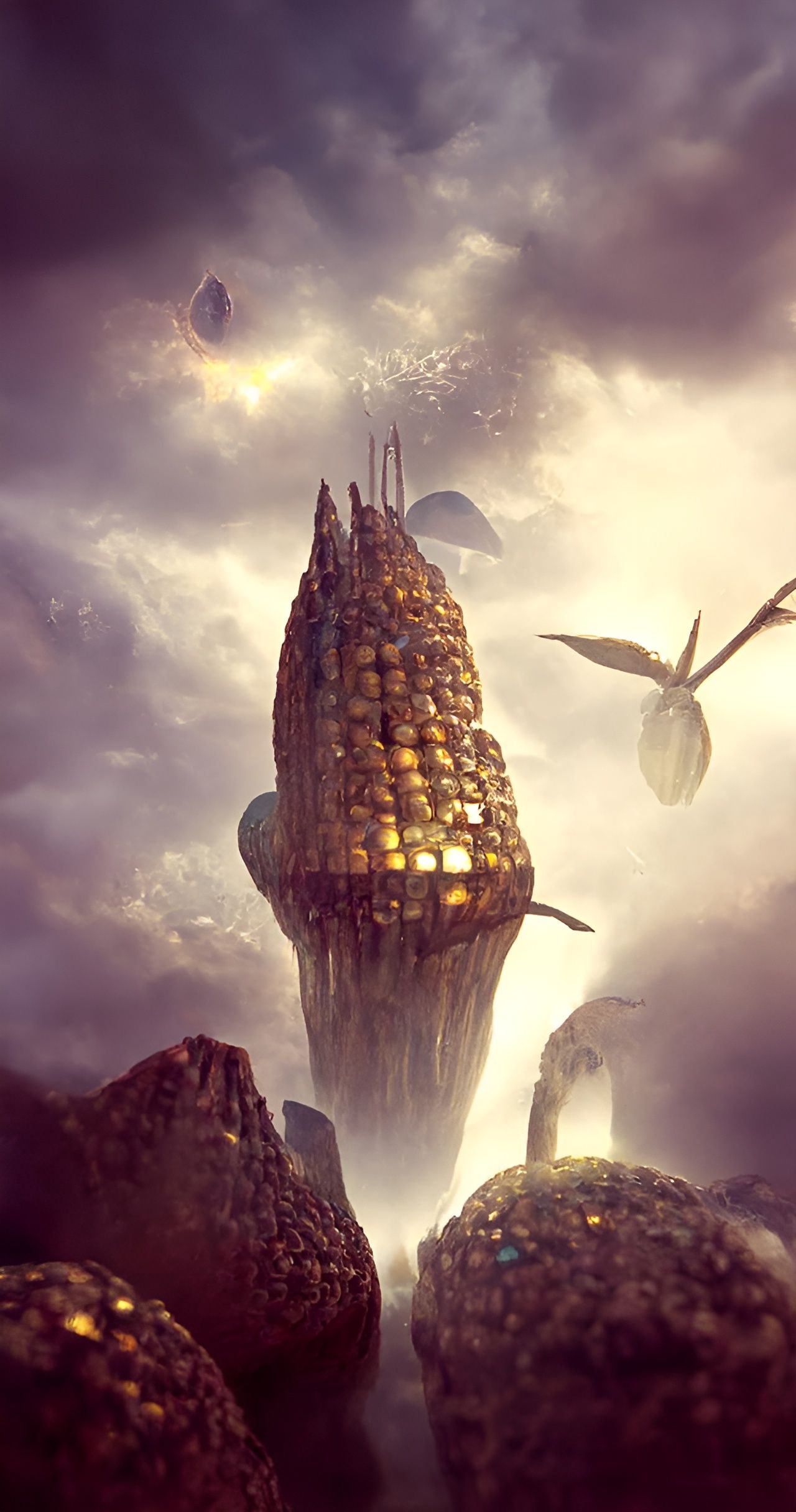 Gravity Defying Castle in Lush Landscape