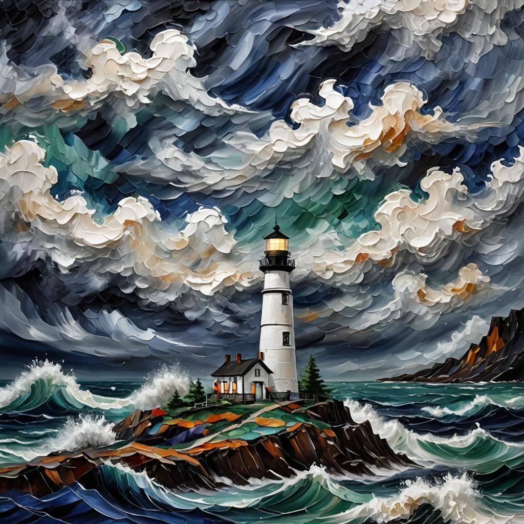 Lighthouse Impasto
