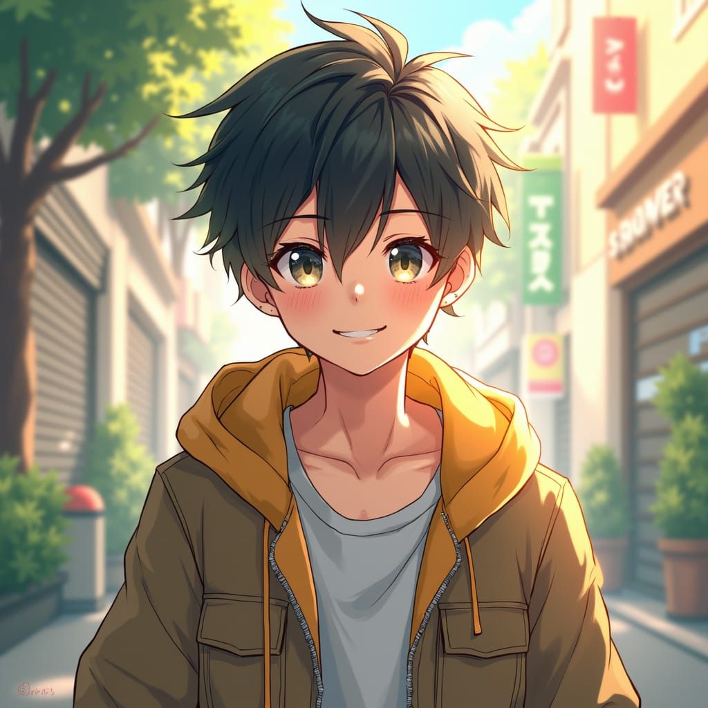 Charming Young Man in Vibrant Digital Art