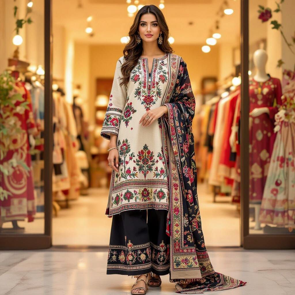 Indian Model in Woolen Kurti: Traditional Fashion