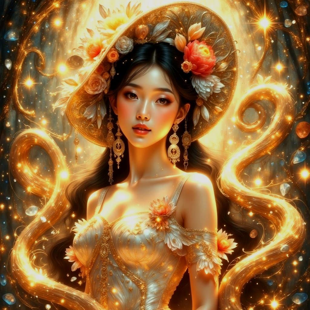 Thai Goddess of Love and Magic in Ethereal Dreamscapes