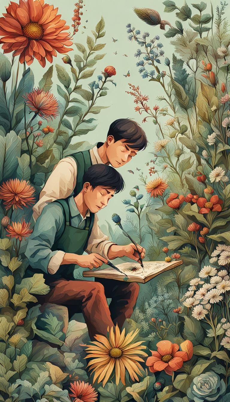 Botanist Creates Herbarium in Colored Ink Style