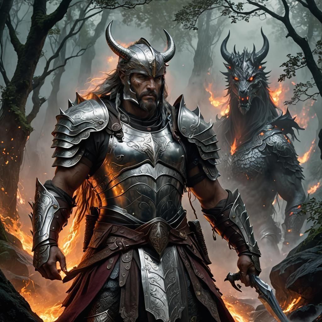 Epic Goliath Warrior Portrait in High Fantasy Style