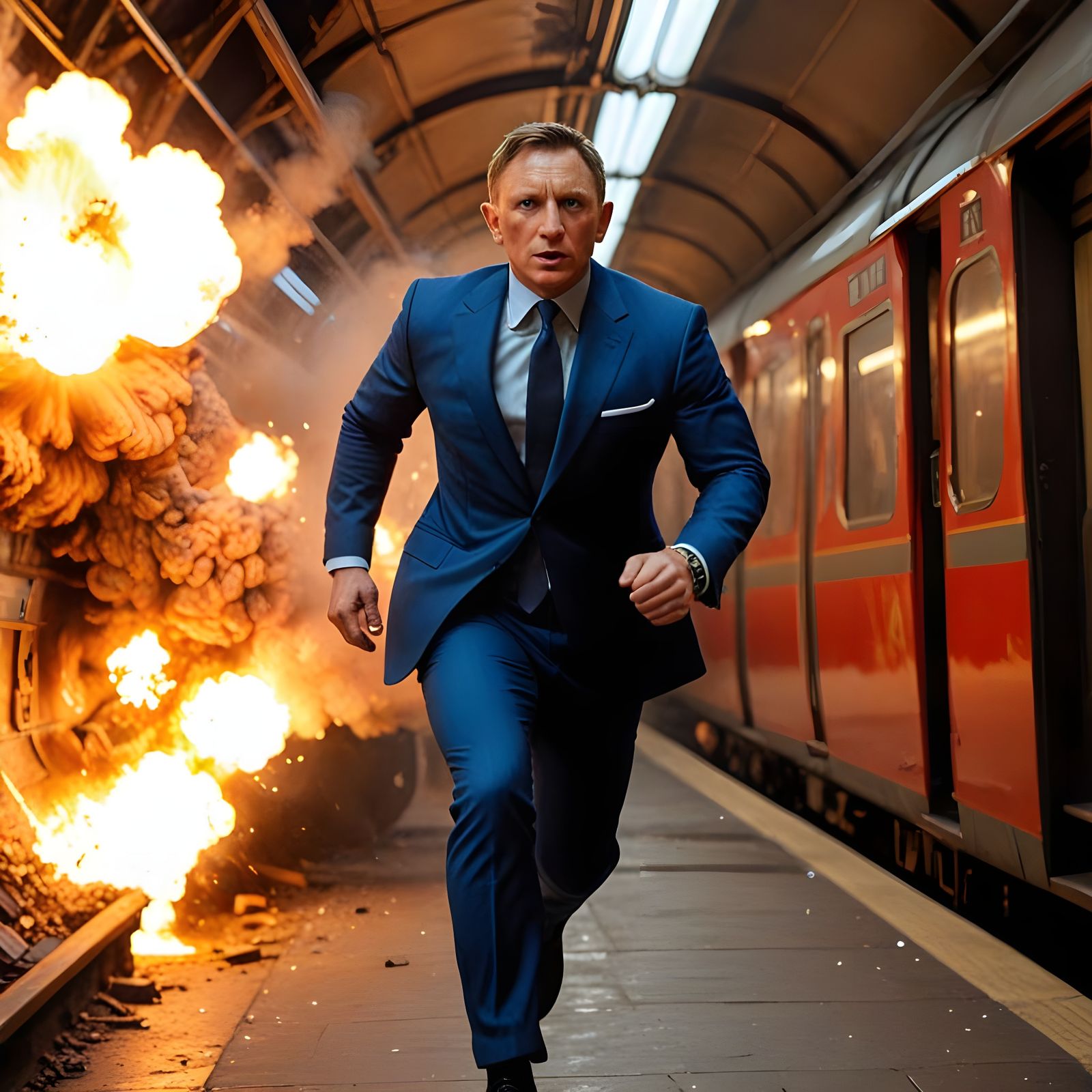 James Bond Escapes London Underground Explosion