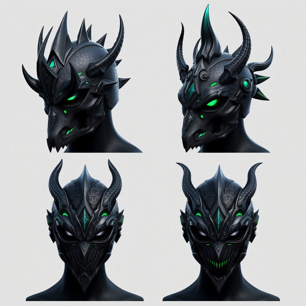 Dragon and Reptile Helmet Designs in Gothic Style