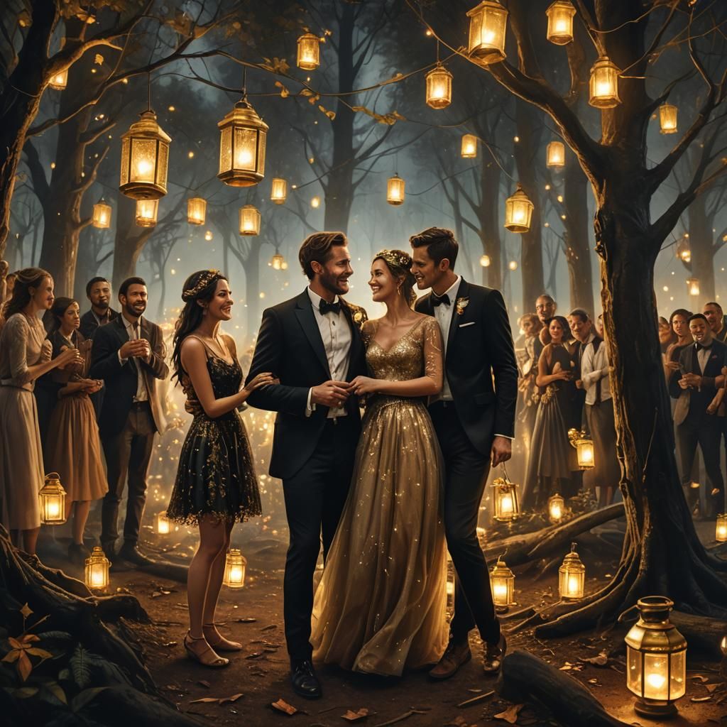 Magical Forest Wedding Under Starry Night