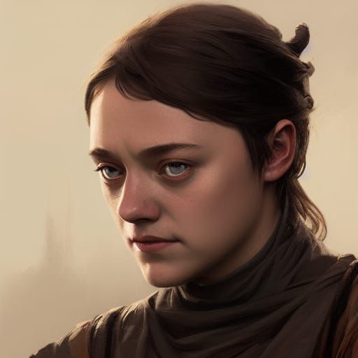 Arya Stark Portrait in Digital Art Style