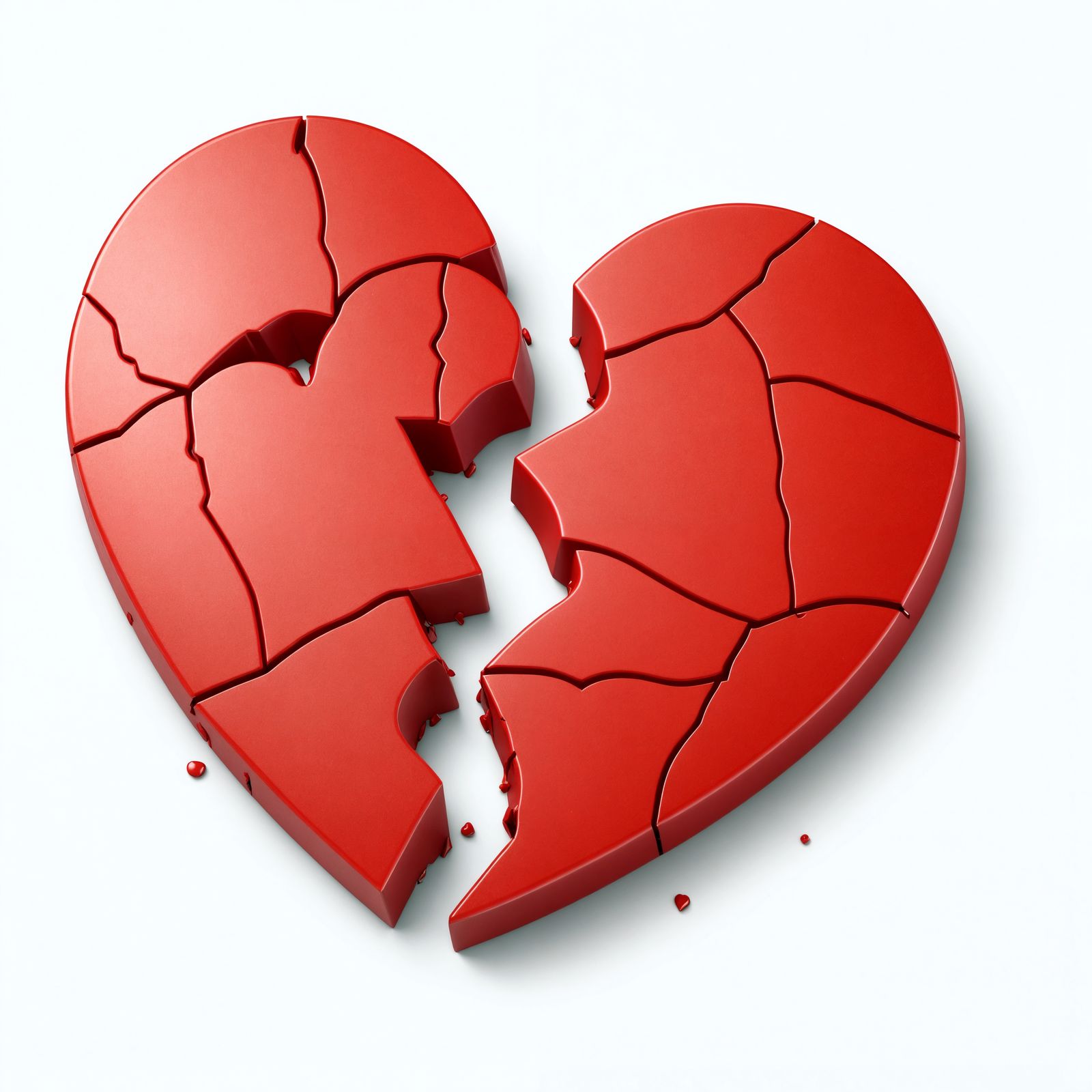 Hyperrealistic Broken Heart Emoji in Cinematic Style