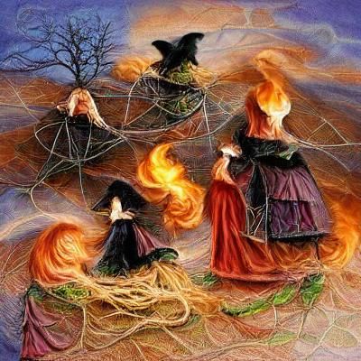 Witches Conjuring a Great Firestorm