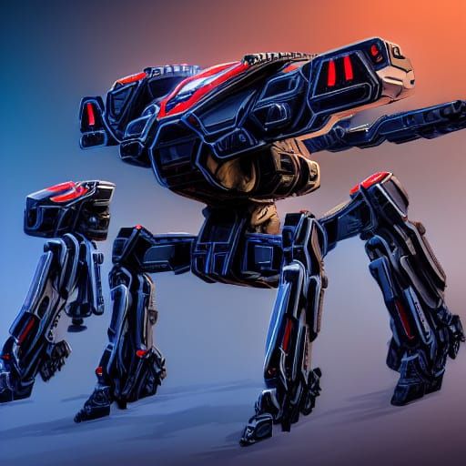 Arachnid Mech Concept Art in Chrome