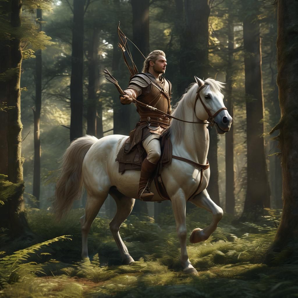 Majestic Centaur in Forest: Photorealistic Digital Art