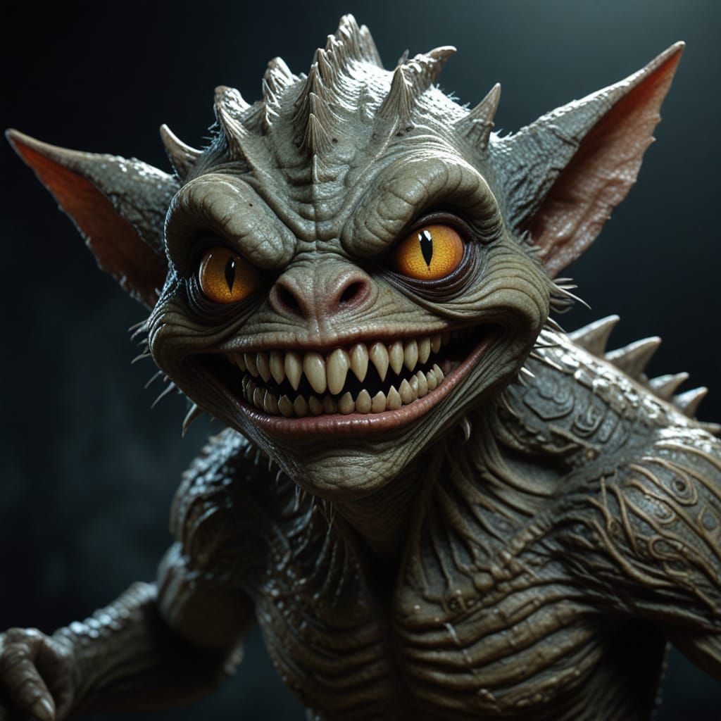 Grotesque Lizard-Man Portrait in Gothic Horror Style