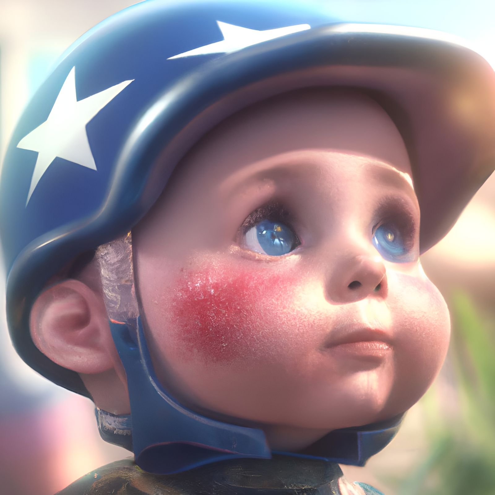Adorable Baby Captain America Digital Painting